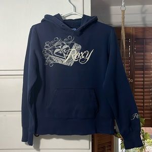 Vintage Roxy navy blue cotton hoodie